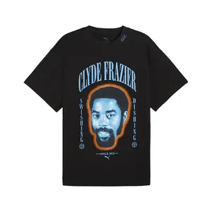 PUMA Mens Clyde Forever Graphic Crew Neck Short Sleeve Casual Tops Casual - Black