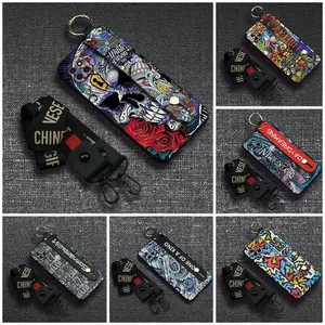 Graffiti Silicone Phone Case For MOTO G 5G/One 5G Ace Durable Soft case Phone Holder Back Cover Waterproof Wristband Kickstand Wrist Strap Shockproof protective ring personality