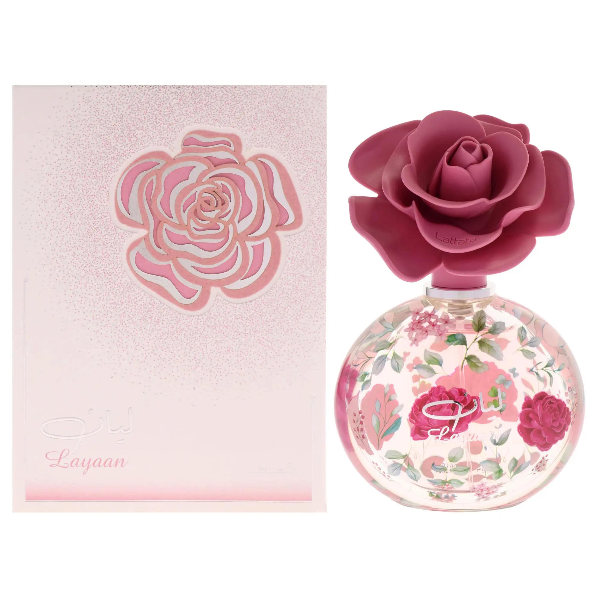 Lattafa Layaan Eau De Parfum for Women — Green Pear, Mandarin, Jasmine, 2.5 oz (75 ml) | floral musk fragrance, oz floral scent, lattafafloral edp, lattafawomen's prive rose perfume, lily of the valley, green pear perfume, gardenia, mandarin perfume, musk