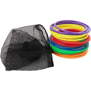 24 Pcs Multicolor Plastic Ring Toss Game for Kids and Outdoor Toss Rings for Speed and Agility Practice Game Durable Party Pool Game Practicing