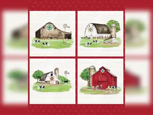 Spring Barn Quilts | Digital Pillow Panel by Tara Reed for Riley Blake Designs | PD14336-PANEL
