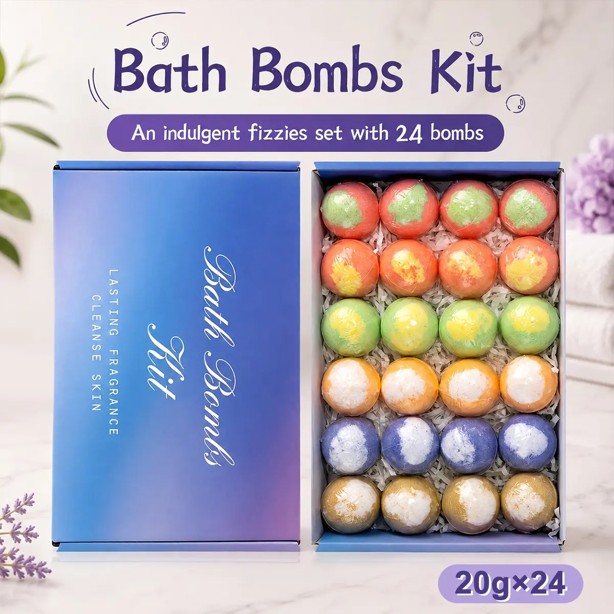 A New Set Of 24 Bath Bombs Handmade Bubble Bath Fizzes Rich In Essential Oils, Perfect For Wife Girlfriend Sisters On Birthday Christmas Halloween Anniversary Best For Festival Gift