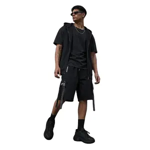 XYXIONGMAO Men's Joggers Techwear Black Hip Hop Cargo Shorts Streetwear Sweatpants Cargo Pants for Men