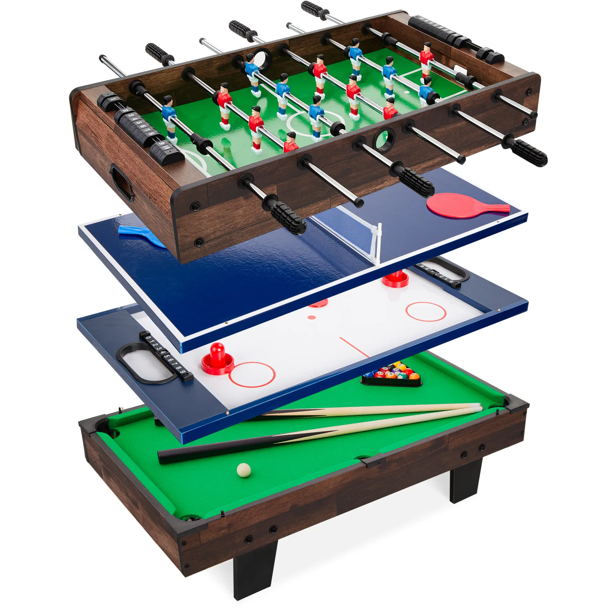 Best Choice Products 4-in-1 Multi Game Table, Childrens Arcade Set w/ Pool Billiards, Air Hockey, Foosball Best Choice Products 4-in-1 Multi Game Table, Childrens Arcade Set w/ Pool Billiards, Air Hockey, Foosball