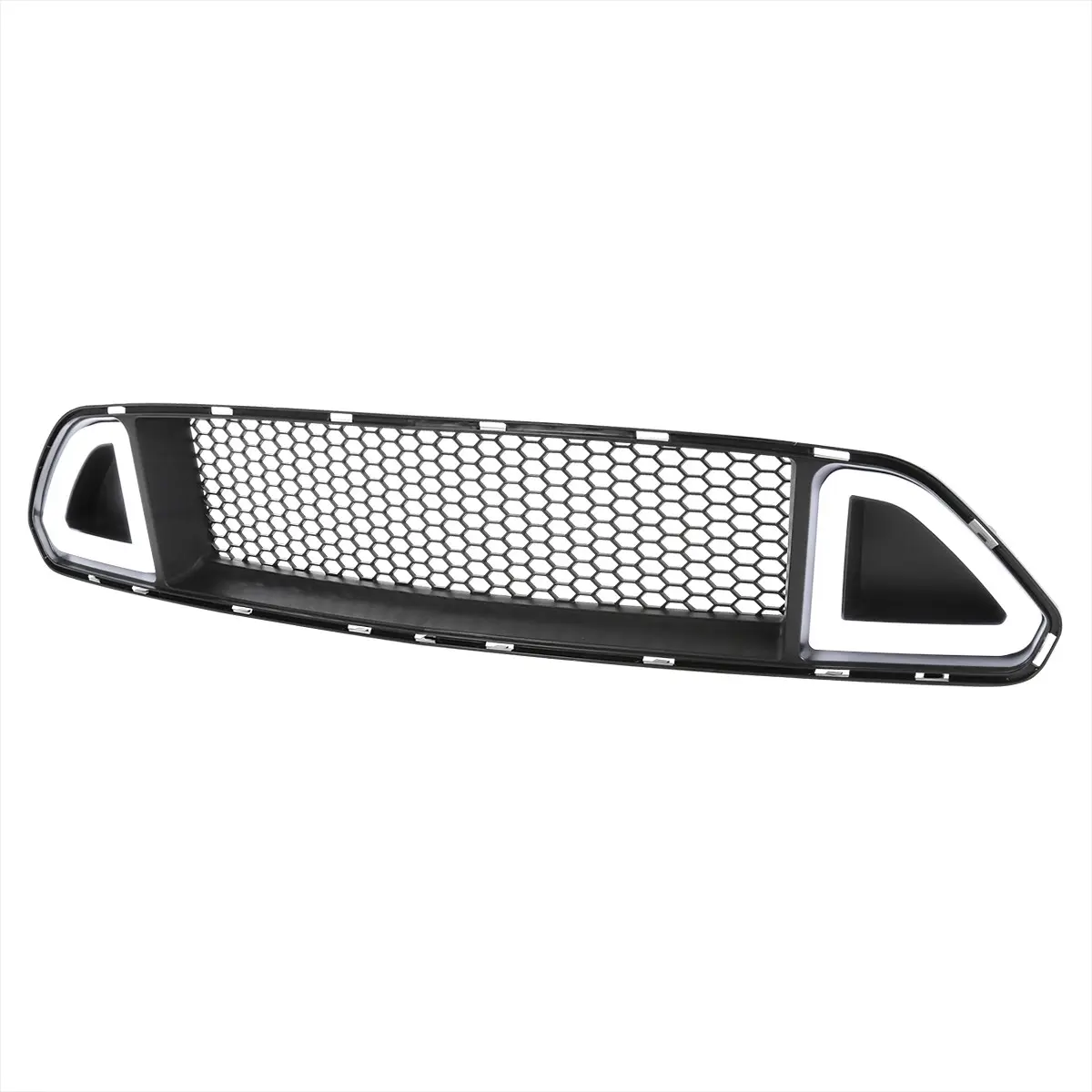 2015-2017 Ford Mustang Black ABS Mesh Grille w/ Dual Integrated LED Bar 2015-2017 Ford Mustang Black ABS Mesh Grille w/ Dual Integrated LED Bar