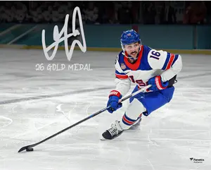 Vincent Trocheck Team USA Autographed 16" x 20" 2026 Olympic Gold Medal Winner Photograph with "26 Gold Medal" Inscription - Fanatics Authentic Certified