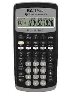 BA II Plus Financial Calculator, Black Medium Plastic