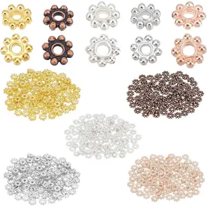 500 count 5mm Flower Spacer Beads 5 Colors Tibetan Alloy Daisy Metal Spacers Mini Snowflake Loose Beads Craft Jeweley Beads for Bracelet Necklace Earring  Making