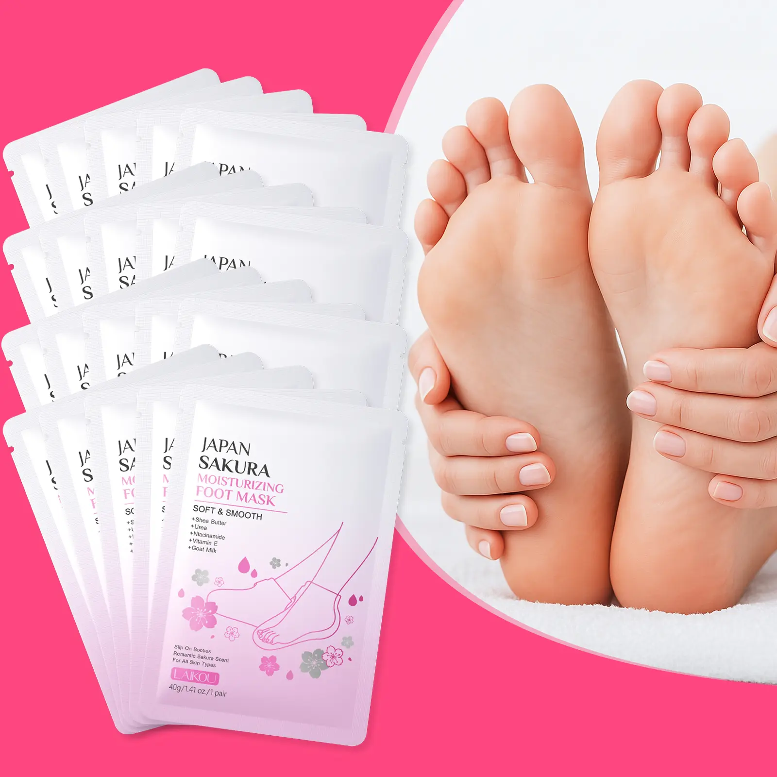 Sakura Moisturizing Soft Foot Mask, Feet Mask, Foot Care Product
