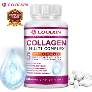 Coolkin Multi-Collagen (Type I-II-III-V-X) Pure Hydrolyzed Collagen Peptides - Collagen Capsules for Skin Hair Growth, Nails, and Joints