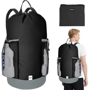 120L/150L Large Capacity Laundry Backpack Bag - Heavy Duty 900D Oxford Fabric with Reinforced Shoulder Straps & Mesh Pockets for College Dorm, Apartment, Laundromat, Travel & Camping