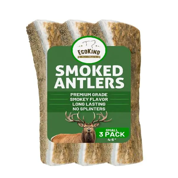 EcoKind Smoked Elk Antler Dog Chews: Elk Antlers Treats, Long-Lasting Chew, Splinter-Free, Supports Dental Health –  For Small to Large Dogs