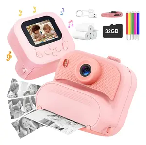 Kids Instant Print Camera, 1080P HD Digital Camera For Girls Boys Age 3-14, Children's Gifts, 1080P HD Video, with 3 Rolls Print Paper & 32GB Card, Ideal Kids Toys Gifts for Boys & Girls, Perfect for Christmas & Birthday Gifts, Gift for Halloween