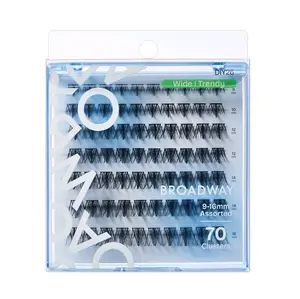 Lash Clusters DIY26  9-16mm 70 pcs Assorted Volume False Eyelashes Customizable DIY Individual Lash Extensions for Beginners Lightweight Comfortable Wide Band Great for Everyday Glam DIY26
