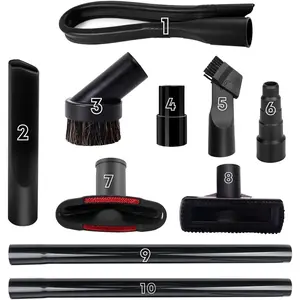1 1/4" Vacuum Attachments & Brushes for Shop Vac Accessories Household Cleaning Kit Brush Nozzle Crevice Tool with Adapter for 1" to 2" Hose Set of 10...