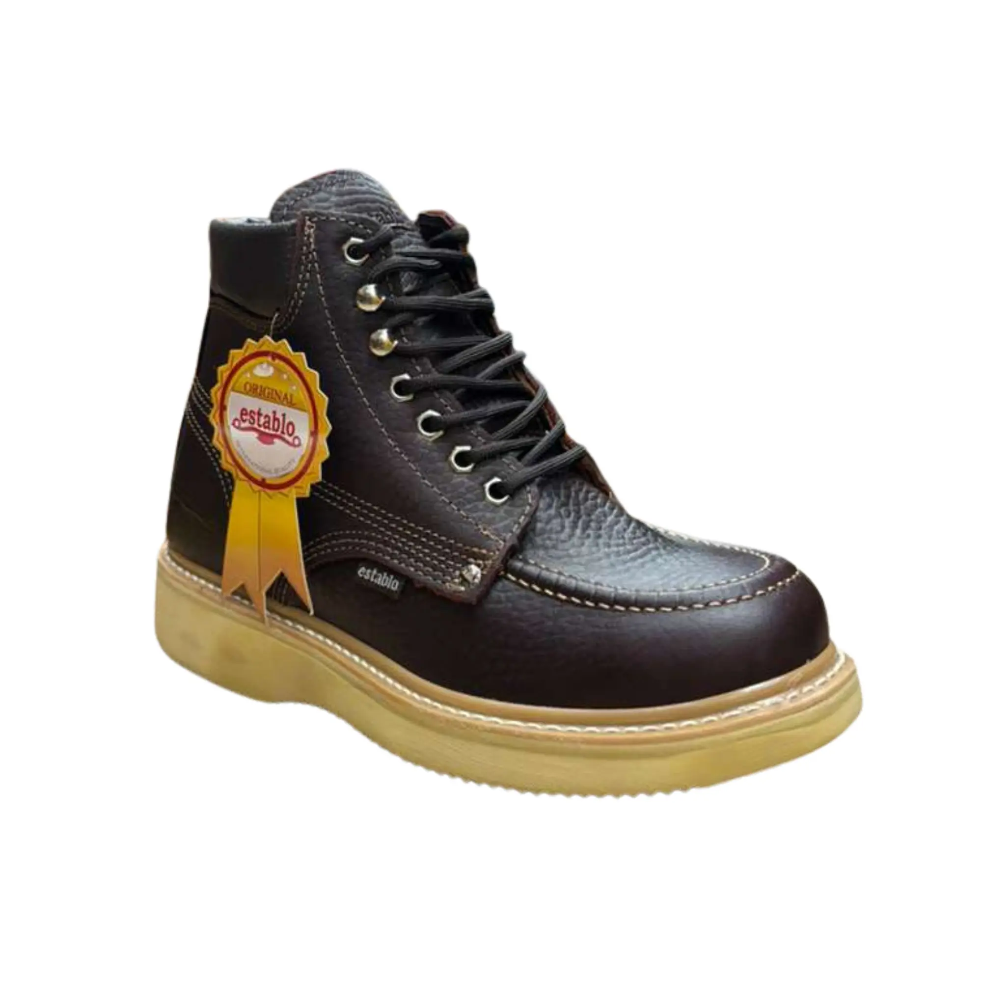 Establo Men's Classic Bull Fight Leather Work Shoe, Handmade Boot-Style with a Soft Toe for All-Day Wear, Shedron, Walking Shoes, Laces, Everyday Wear, All Seasons, Fashion, Casual