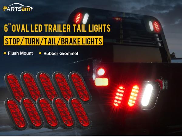 Partsam 6 Inch Oval Led Trailer Tail Light Red Grommet and Plug Waterproof for Trailer RV Trucks 10Pcs Partsam 6 Inch Oval Led Trailer Tail Light Red Grommet and Plug Waterproof for Trailer RV Trucks 10Pcs