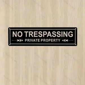 No Trespassing Private Property Letter Pattern Vintage Metal Sign, Durable Outdoor Alert Sign, Hanging Decor for Home Garden Yard