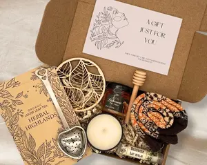 Organic tea gift set | tea gift box with candle | tea gift box for women | gift for men | long distance gift | birthday gift | loose leaf