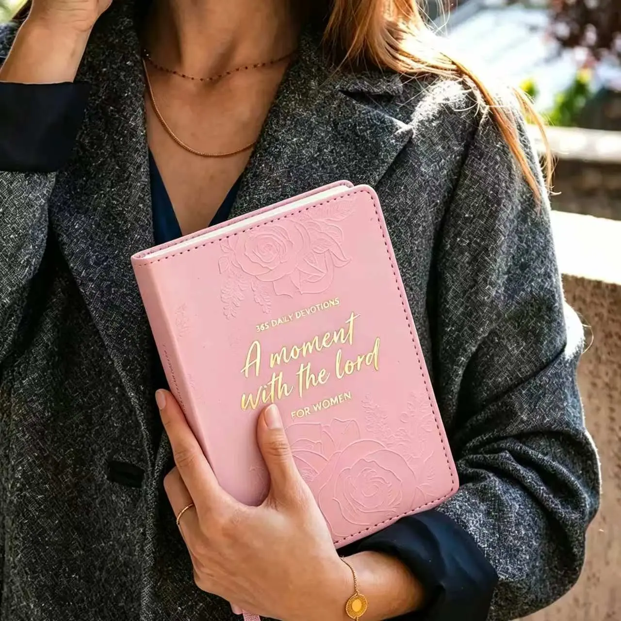 Christian Devotional for Women, 365-Day Daily Prayer Journal and Bible Study Book, Inspirational Faith Devotional with Embossed Faux Leather Hardcover, Spiritual Growth Gift for Women