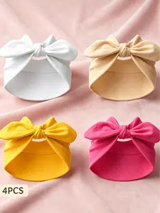 Women's Unisex 4-Pack Wide Rabbit Ear Elastic Ribbon Set, Non-Slip Soft Thick African Style for Sports, Yoga, Gym, Comfortable Wide-Brimmed Hair Accessories, Valentine's Day/Christmas Gift, For Women headbands summervibes