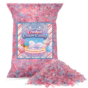 Cotton Candy Crunchies, Sweet Pink and Blue Crushed Toppings for Desserts, Ice Cream, Cookies and Drinks, Resealable Bag, 12 Ounces