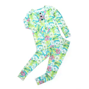 Kalea RUFFLE TWO PIECE Soft Bamboo Toddler Set Ultra-Soft Bamboo Fabric Functional Buttons Flexible Fit Eco-Friendly 18M to 8