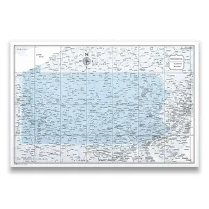 Push Pin Pennsylvania Map (Pin Board) - Light Blue Color Splash