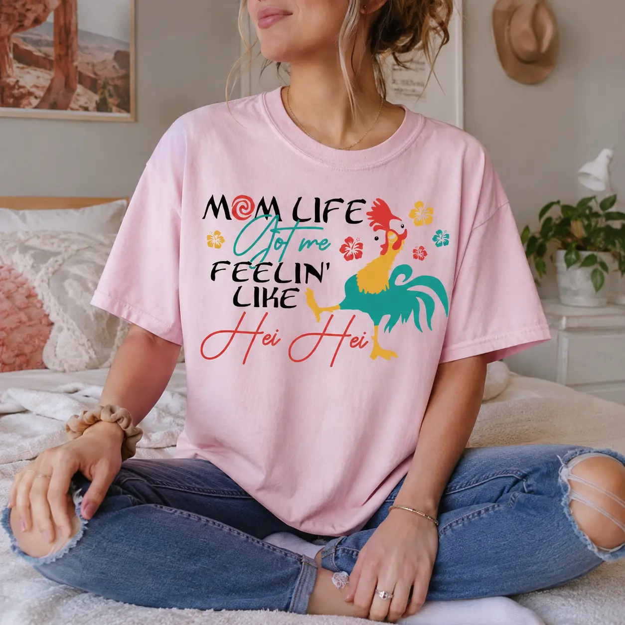 Moanaa Movie Hei Hei Mom Life T-shirt, Hei Girl Hei Moanaa Happy Mother's Day Gift, Gift for Mom