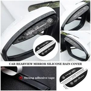 Alfa Romeo Car Rearview Mirror Rain Eyebrow, Reflective Mirror Rain Cover, Car Rain Strip Decoration, Exterior Protection Accessories