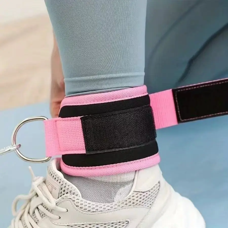 Adjustable D-Ring Ankle Cuffs, Comfortable Ankle Straps for Gym Fitness, Workout Exercise, Glute & Leg Muscle Strength Training, Glutes Workout Equipment, Muscle Training Tool, Workout Gear