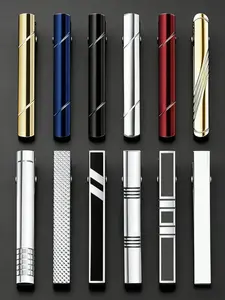 10Pcs/12 Pcs Tie Clips for Men Classic Tie Bar Clip Set for Regular Ties Necktie Tie Bar Pinch Clips Suitable for Wedding Anniversary Business Luxury Tie Bar Clip Set
