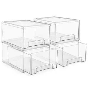Sorbus Clear Plastic Stackable Drawers with Handles - LaundryOffice, Closet, Home, Bathroom, Organization and Storage
