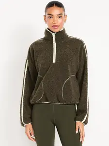 Old Navy Women's Loose Sherpa Quarter-Zip Pullover