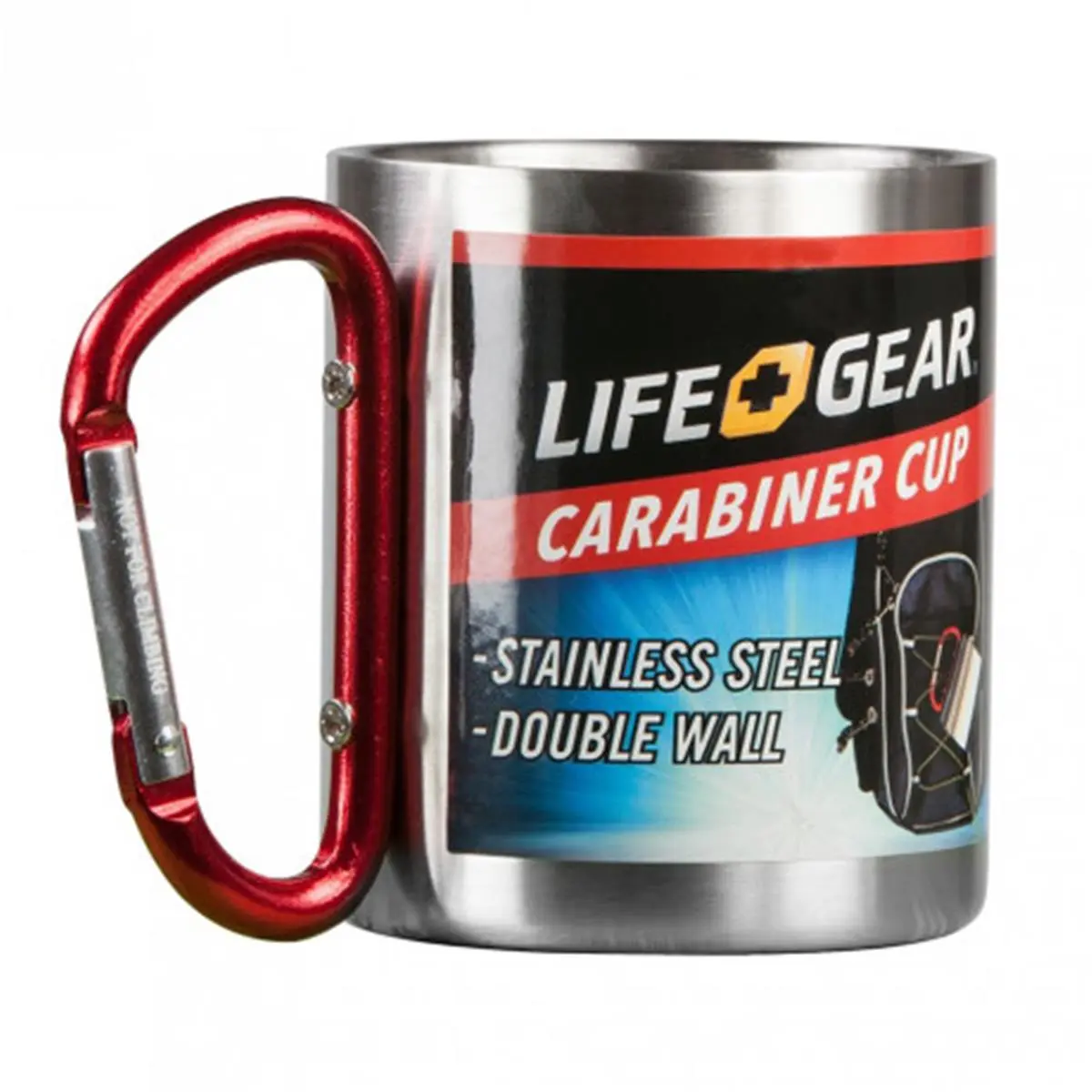 212 MAIN Dorcy 10oz Double Wall Stainless Steel Travel Mug - Vacuum Flask with Carabiner Clip, Portable Kitchenware Drinkware