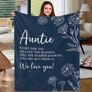 Ultra Soft Flannel Fleece Blanket for Couch Potato Movie Night, Stays Warm All Winter - Best Gift for Aunt Mom Grandma, Cozy Home Decor Bed Sofa Travel