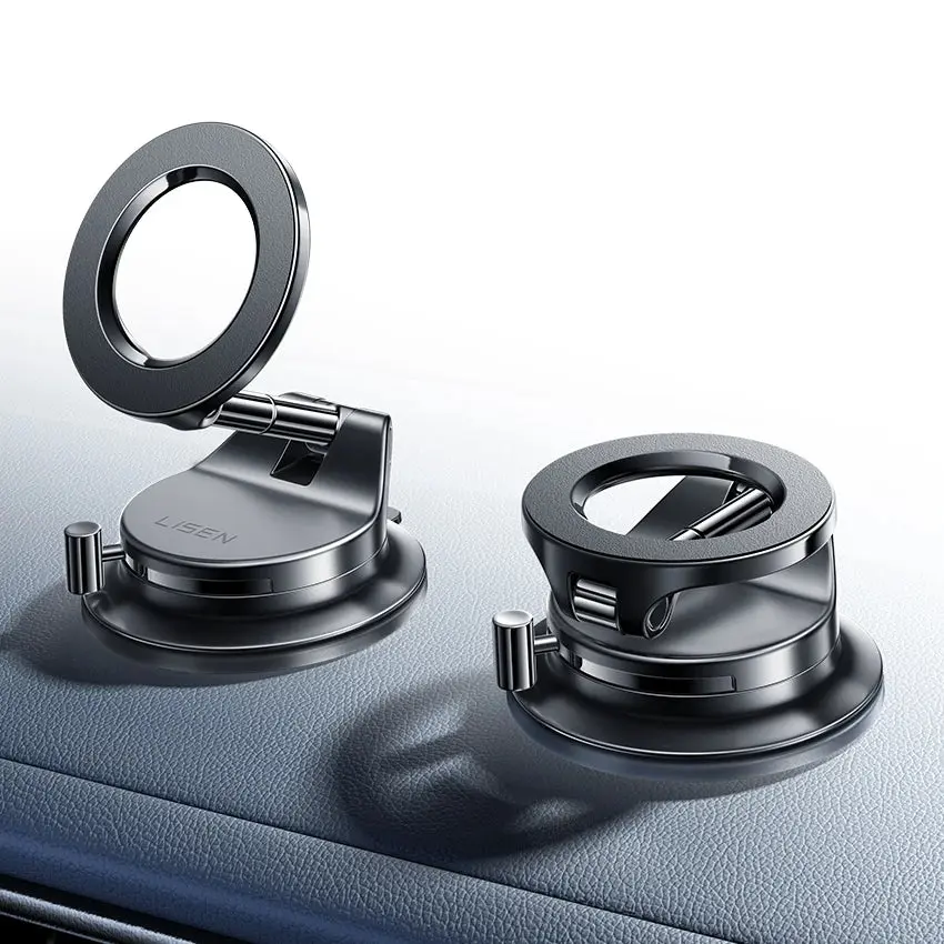 LISEN Vacuum Magnetic Phone Holder Stand for All Smartphones , 360° Adjustable for Car/Gym/Mirror/Smooth Surface