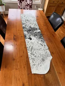 Black & White Cowhide Table Runner