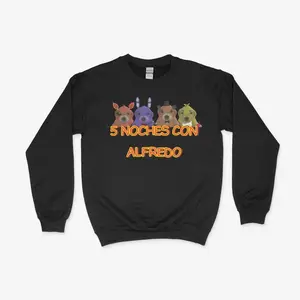FNAF Five Nights At Freddy's Meme TShirt, 5 Noches con alfredo Sweatshirt, funny tshirt Menswear Top
