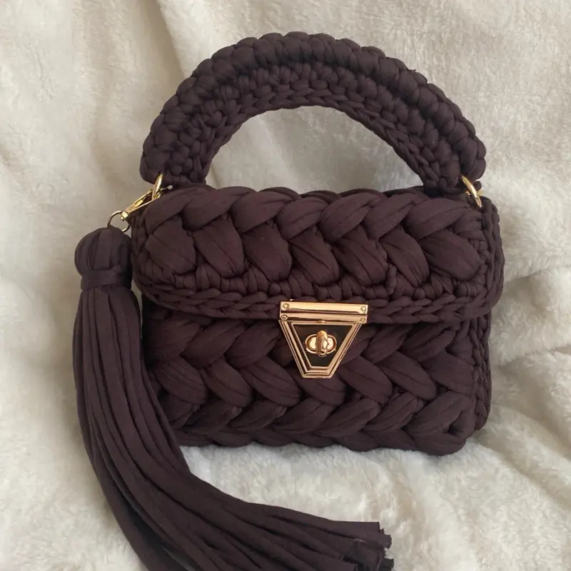 Dark Chocolate Brown Purse with Lining