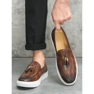 Men's Fashionable Plain Color Slip-on Loafers, Low Top Loafers, Casual Comfortable Flat Shoes for Daily Wear, Lightweight Breathable Shoes for All Seasons, Boy