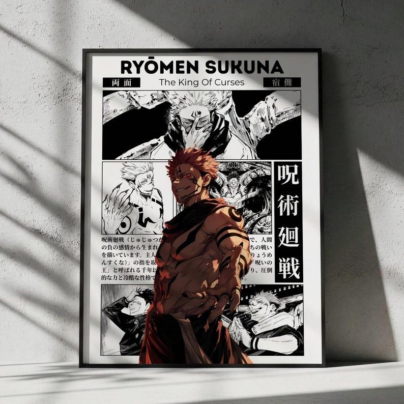 [SALE OFF 35% + FREESHIP] Ryomen Sukuna Jujutsu Kaisen Anime Poster, Manga JJK Wall Artwork Prints, Home Decor Gift