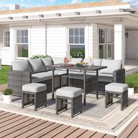 grey rattan+light grey cushions