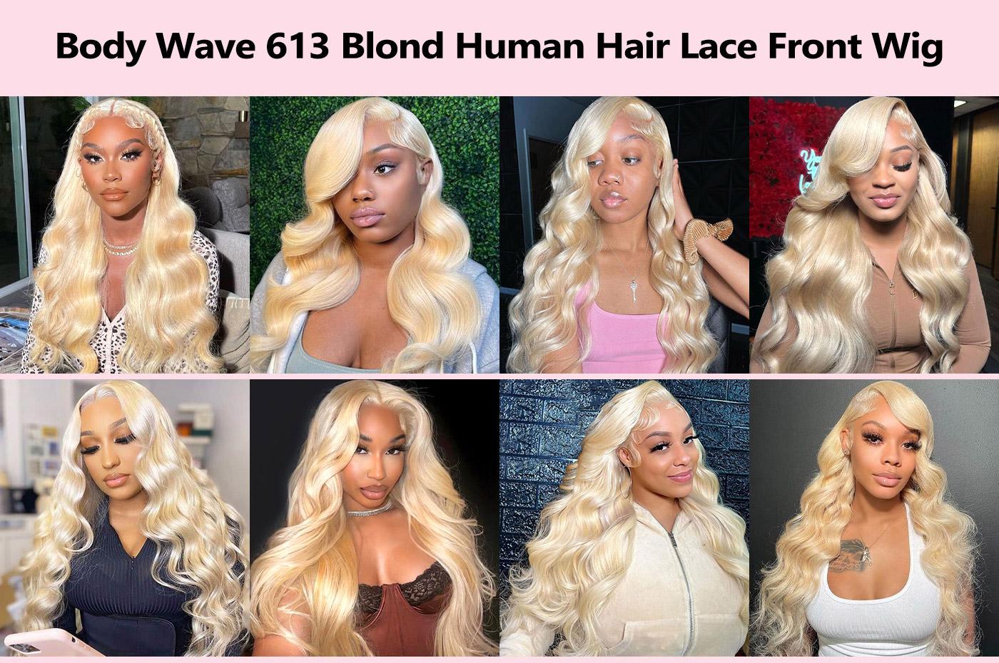 OQ HAIR Body Wave 613 Blonde Lace Front Wigs 13x4 Lace Front Human Hair Wigs Transparent Lace