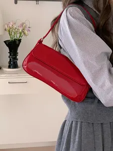 Korean Vintage PU Leather Crossbody Bag, Simple Phone Purse, Versatile Small Shoulder Bag for Women, Stylish Underarm Clutch