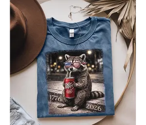 Comfort Colors America 250th Anniversary T-Shirt, Patriotic Raccoon Drinking Dr Pepper Shirt, USA 250th Anniversary Shirt, 4th of July Raccoons Lover T-Shirt