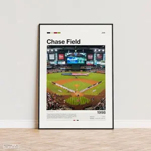 Chase Field Poster, Arizona Diamondbacks Poster Print, MLB Stadium Poster, Sports Poster,  Mid Century Modern, Baseball Fan Gift Print