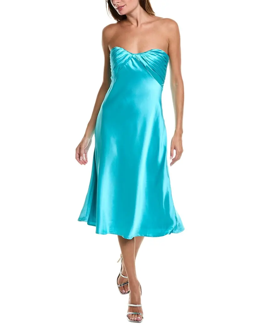 ML Monique Lhuillier Imara Satin Midi Dress