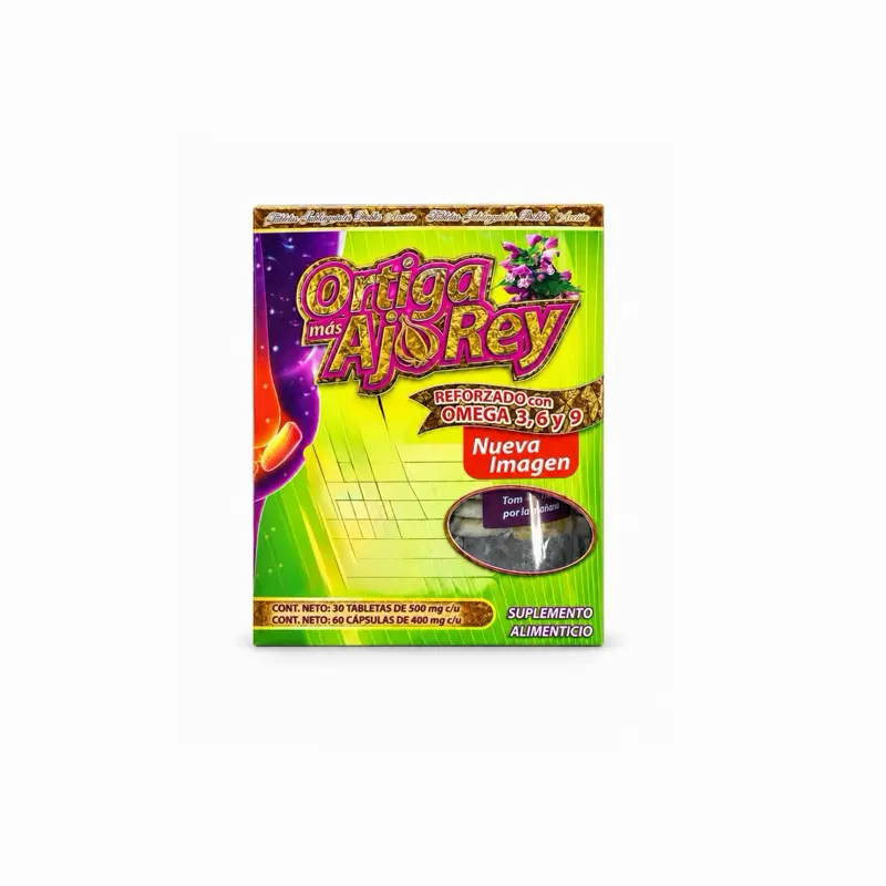 Ortiga Mas Ajo Rey Omega 3 Fortified Edible Supplement - Collagen, Natural Vitamin, Nail, Healthcare, Fitness, Beauty Support for Articulation & General Well-being, 100 Capsules, Daily Dietary Focus