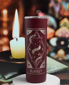 AVITO 20 oz Tarot Inspired Personalized Tumbler - Elegant Design for Home or Office Use - Bottle, Drinkware, Witchy, Dark Academia - Laser Engraved